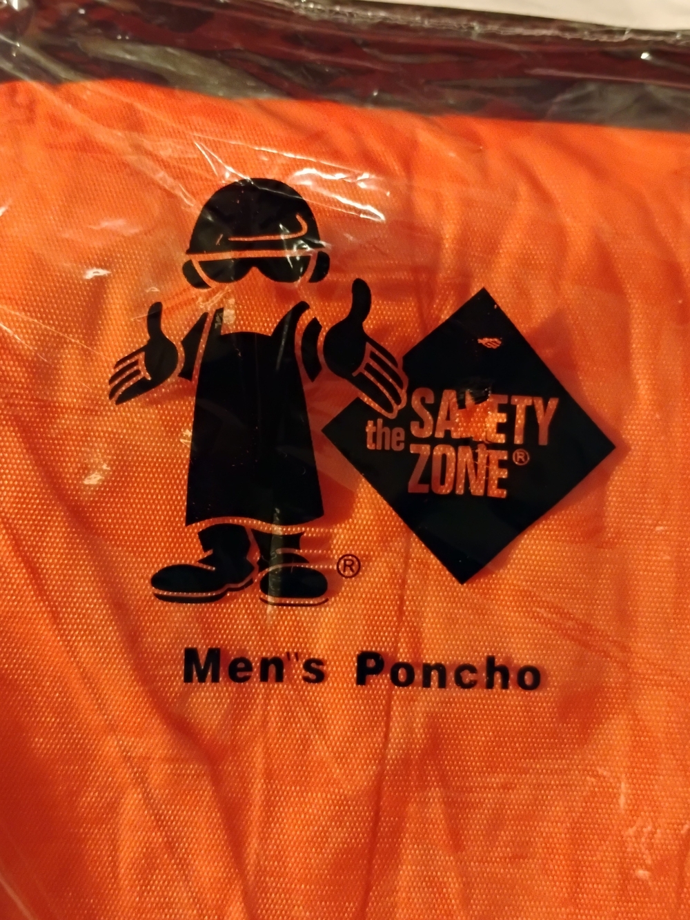 The Safety Zone Men's High-Visibility Orange Poncho